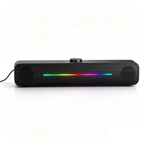 Caixa de Som Soundbar RGB 12W com Subwoofer USB P2 para TV, PC e Celular