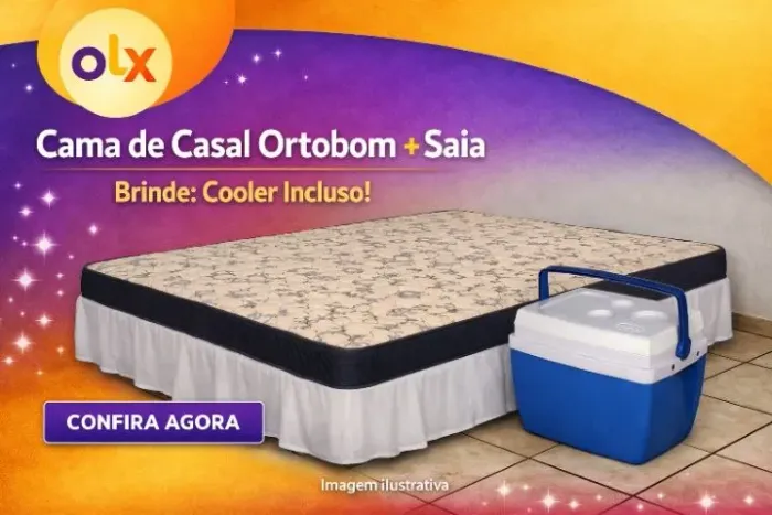 Cama Casal com base, saia + brinde