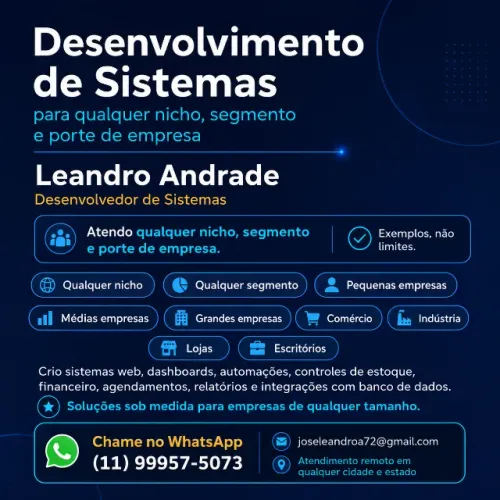 Desenvolvedor de Sistemas Sob Medida para Qualquer Empresa
