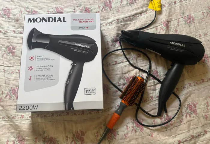 Secador Mondial Power Shine Bivolt + Escova Profissional Marco Boni (Pouquíssimo Uso)