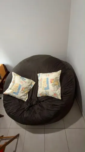 Puff de tecido aveludado grande assento banquinho almofada