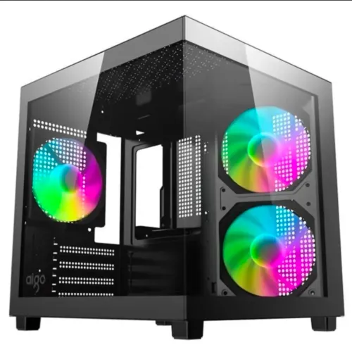 Gabinete Aquário Aigo Luna A275 com 3 fans Raimbow