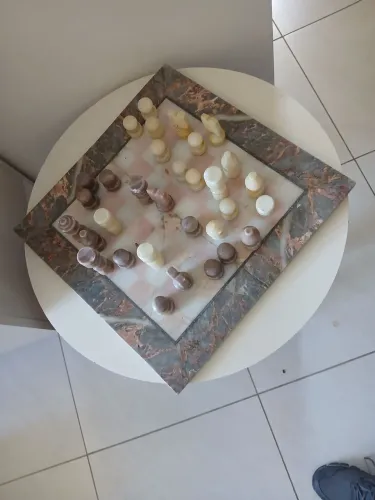Jogo completo de xadrez todo em mármore