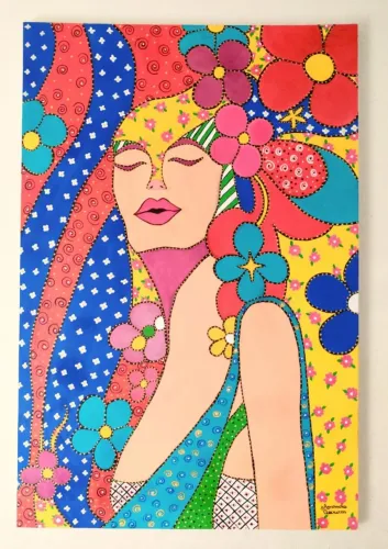 Pintura acrílica sobre tela pintada pela artista plástica Amanda Carreras...