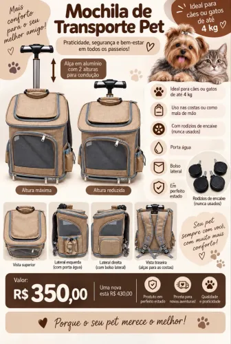 Mochila de transporte Pet