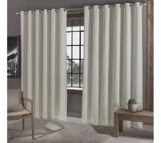 Cortina Duplex Voil Bordado Chantily Branco 260x180