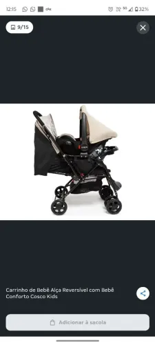 Carrinho de bebê e bebê conforto