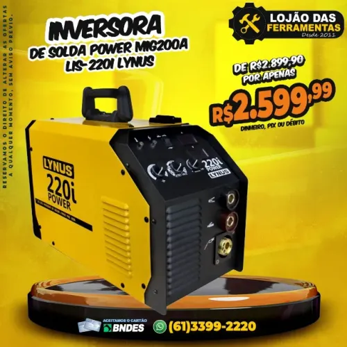 Inversora de Solda Power MIG200A LIS-220I Lynus 