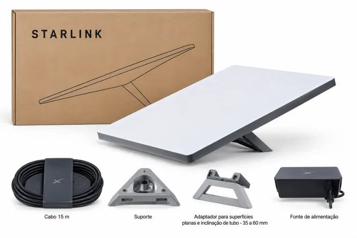 Kit Starlink MINI Internet Via Satélite Novo Lacrado 