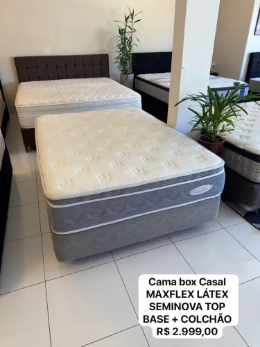 Cama box Casal Maxflex Látex seminova TOP - Entregamos