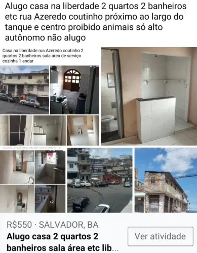  Casa a Venda rua Azeredo coutinho liberdade 1andar  50 mil
