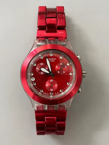Relógio Swatch Irony Diaphane Vermelho Original