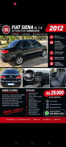Fiat Siena EL 1.4 MPI Fire Flex 8V 4P 2012