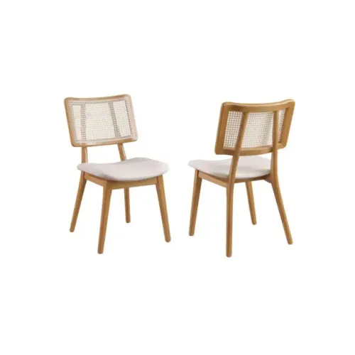 Kit 2 Cadeiras Lívia Madeira Maciça Com Tela Rattan