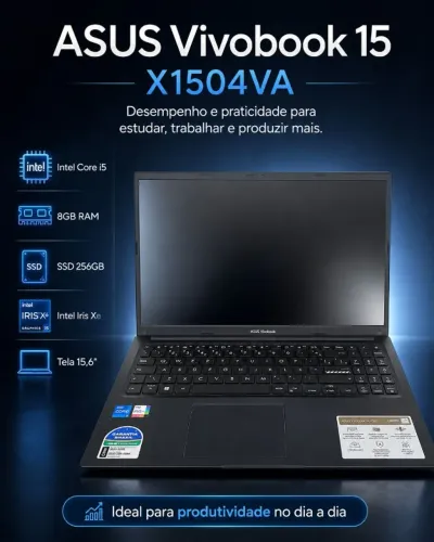 ASUS Vivobook 15 X1504VA Core i5 8GB SSD 256GB - Novo com caixa aberta - Completo