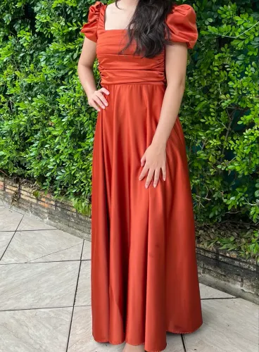 Vestido de madrinha/festa/formatura/casamento terracota usado apenas 1 vez