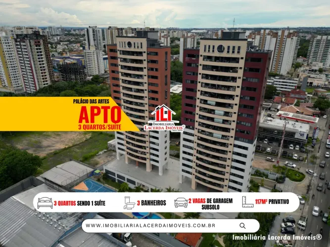 APARTAMENTO PALÁCIO DAS ARTES - APARTAMENTO 3 QUARTOS SENDO 1 SUÍTE, 117M² NO ALEIXO