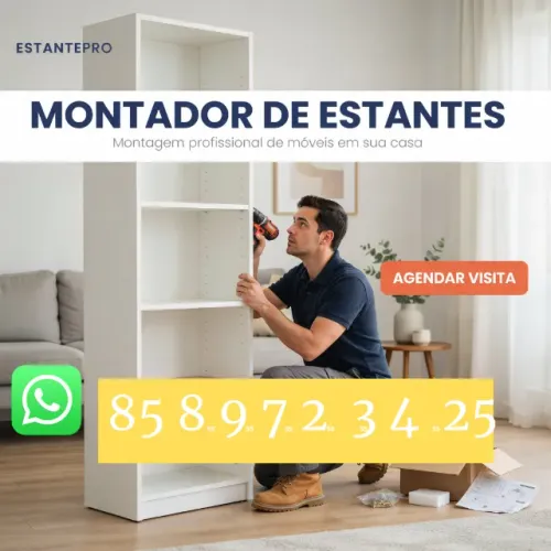 Montador de móveis. Trabalho especializado com atendimento em domicílio.