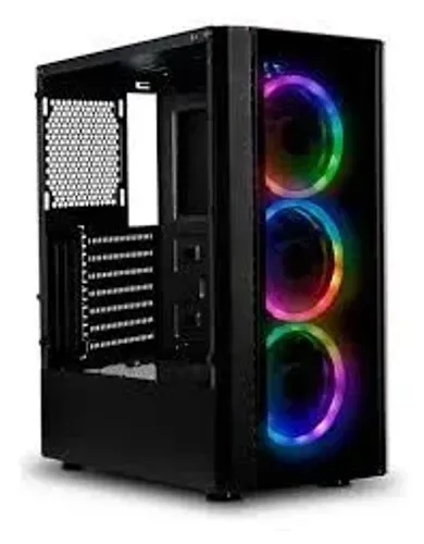 Gabinete gamer GT Black + kit 3 Ventoinhas RISEMODE RGB 120mm