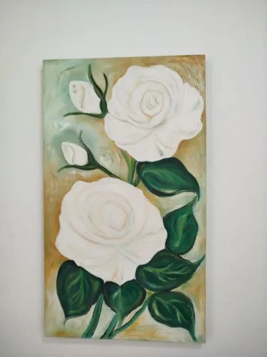Tela painel flor branca 