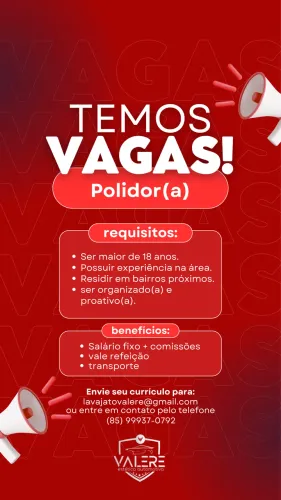 VAGA PARA POLIDOR AUTOMOTIVO