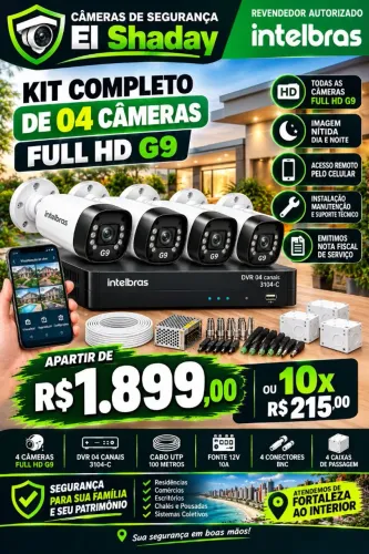 Câmeras de Segurança Intelbras, kits completos