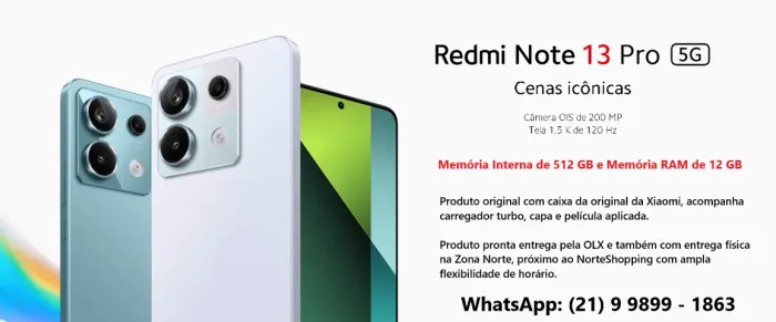 Xiaomi Redmi Note Branco 13 Pro 5G / 512GB / 12RAM