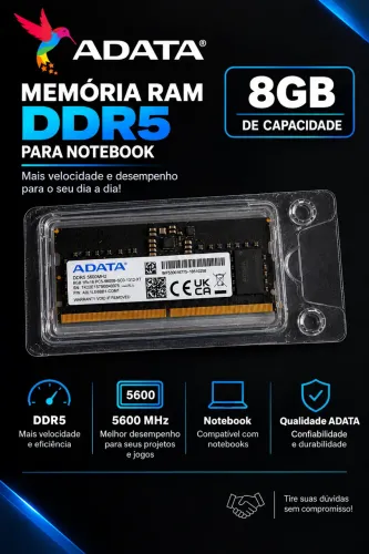 Memoria Ram ddr5 8gb 5600mHz ADATA