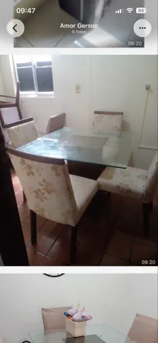 Vendo uma mesa tampo de vidro com 4 cadeira