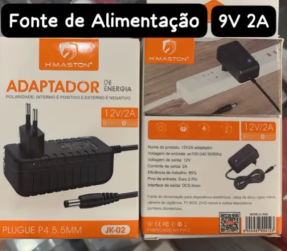 Fonte 9V 2A Bivolt P4 5.5mm Nova - Serve para Câmera e Eletrônicos