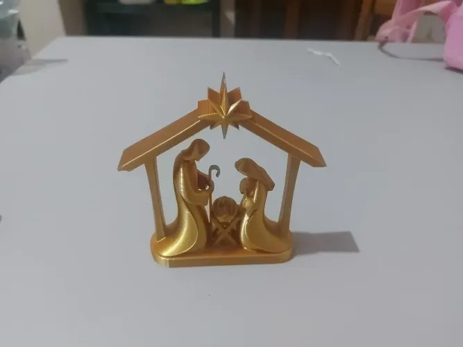 Presépio dourado 3d