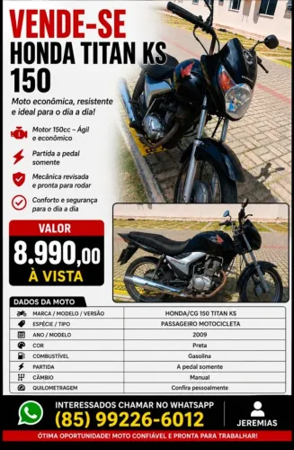 Vendo Cg 150, moto em dia e revisada, pneus novos. Só abastecer e rodar.