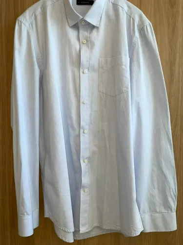 CAMISA SOCIAL MANGA LONGA SLIM / SUPER SLIM AZUL CLARO ARAMIS