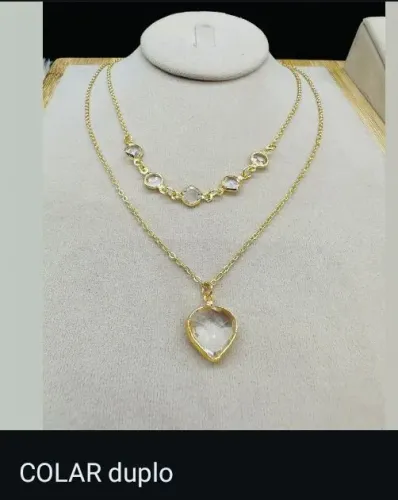 Colar duplo banhado a ouro 24 k