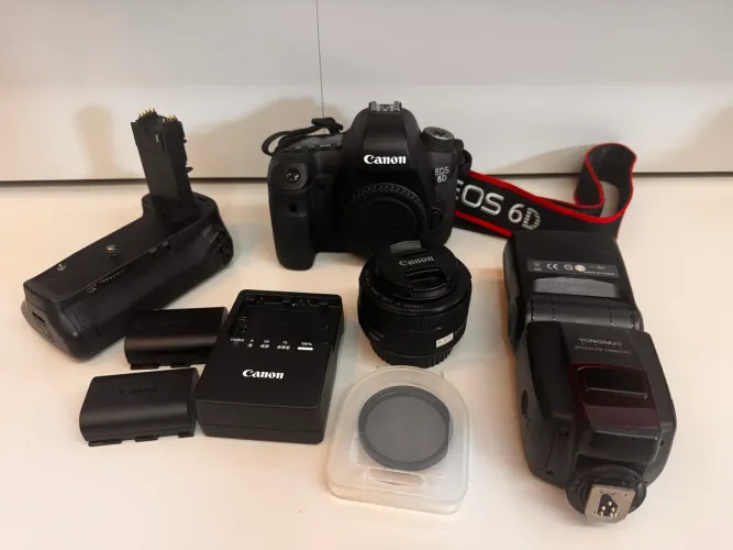 Kit Fotografia - Canon 6D + 50mm 1.8 Grip e Flash