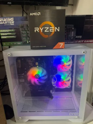 Pc Gamer RYZEN 7 Branco Luxo Novo c/ 1 Ano de Garantia