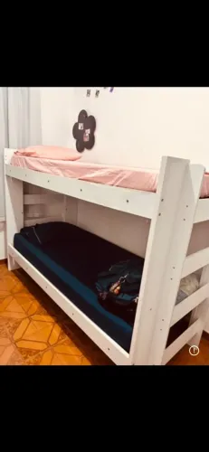 Cama Beliche solteiro siena espresso móveis branco