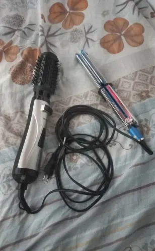 Prancha + escova secadora rotativa 