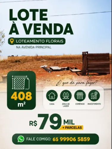 Terreno - Lote - Loteamento Florais Tapurah - Avenida Principal
