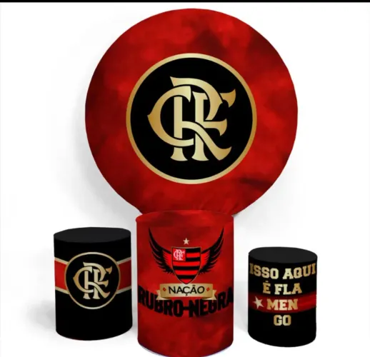 Kit capa para cilindro e Painel. Tema: Flamengo 