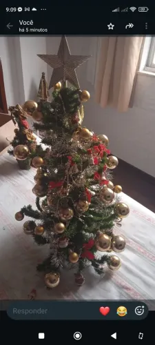 Duas ÁRVORES DE NATAL COM ENFEITES TAMANHO MEDIO COMPLETA