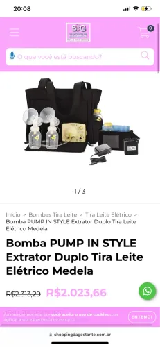 BOMBA ELÉTRICA MEDELA 10X89,00
