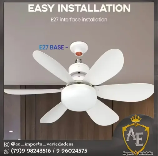 Mini Ventilador de teto com controle