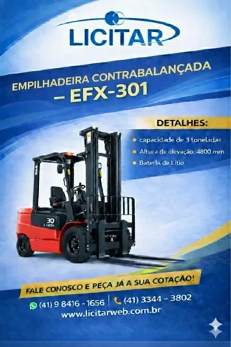 Venda de Empilhadeira modelo EFX301