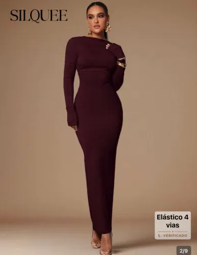Vestido Marsala com costas nuas