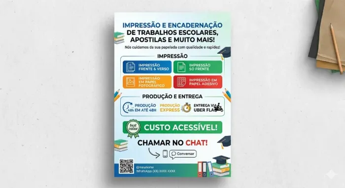 Impressão e Encadernação de Trabalhos Escolares, Apostilas e Etc.
