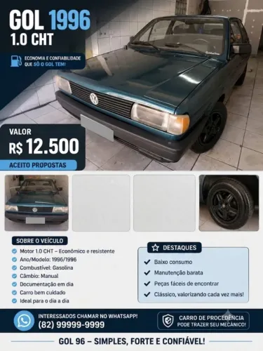 Volkswagen Gol Geração I 1000 2P 1996