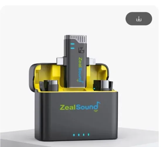 Microfone Duplo Lapela Zealsound Sem Fio Profissional V7 Pro