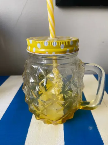 Caneca de canudo com tampa colorida 450ml