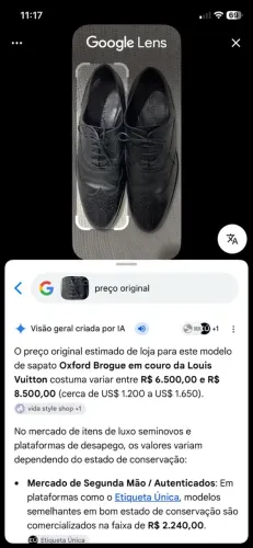 Sapato Louis Vuitton Oxford Brogue tam 42